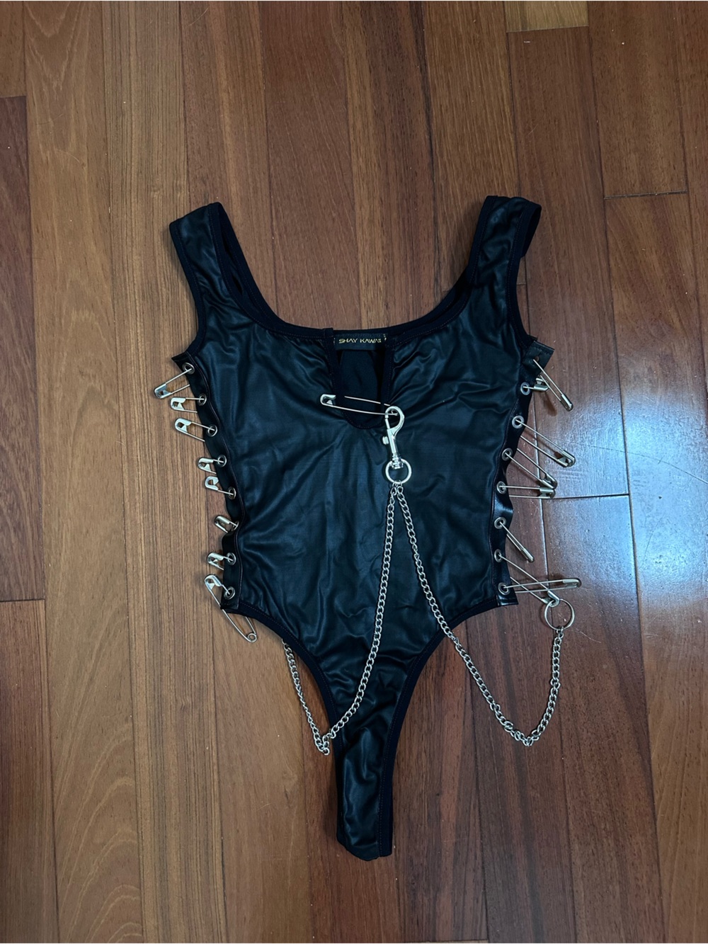 Shay Kawaii Dark Angel Onesie Safety Pin Bodysuit